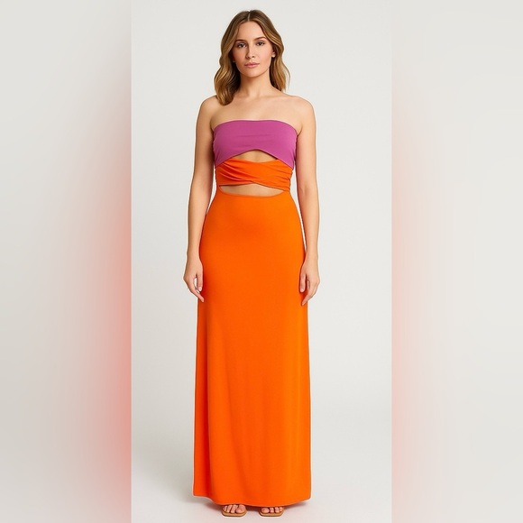 Micas Women's Criss Cross Tube Bodycon Maxi Dress - Picture 4 of 9